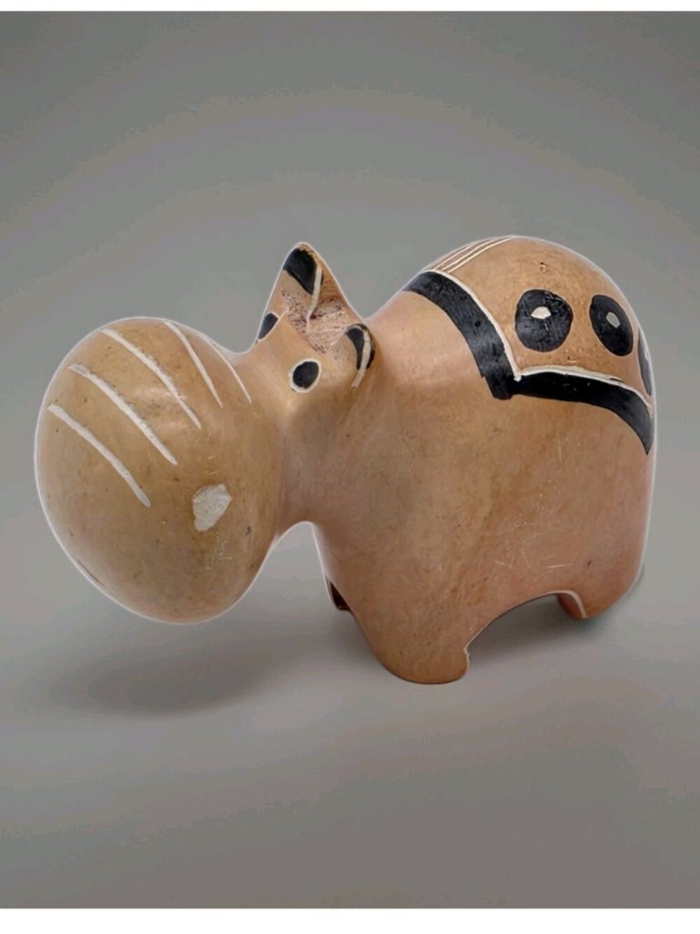 Handmade Soapstone Hippo Hippopotamus Figure African Kitschy